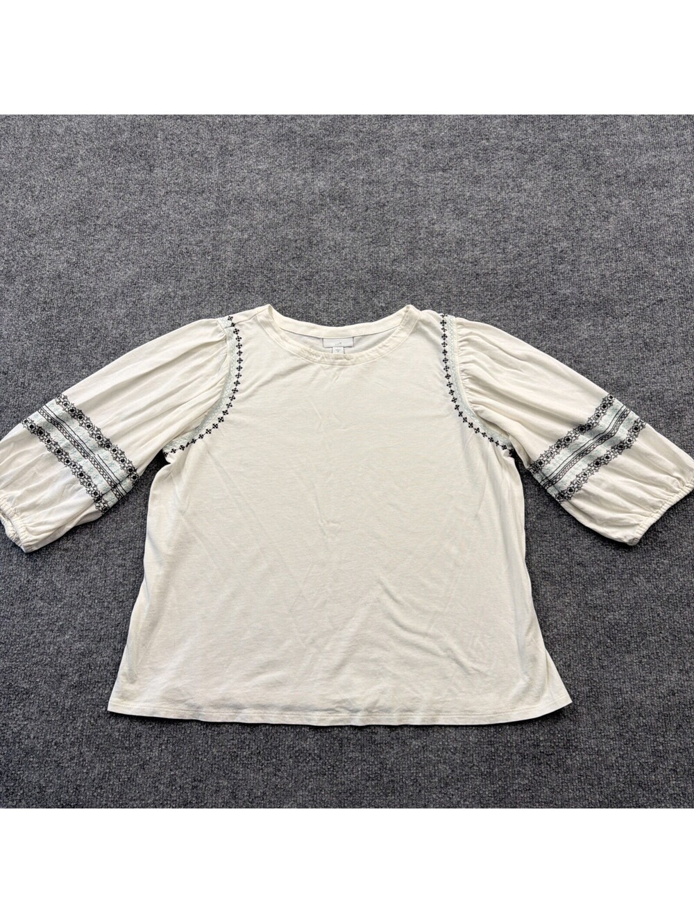 J. Jill White Medium Boho Peasant Sleeves Top